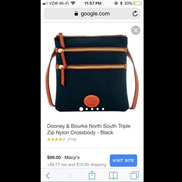 Dooney & Bourke North South Triple Zip in Navy - Picture 7 of 7